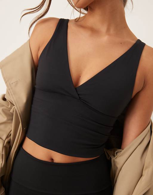 Tala DayFlex Built-in Support V Neck Full Length Vest In Black