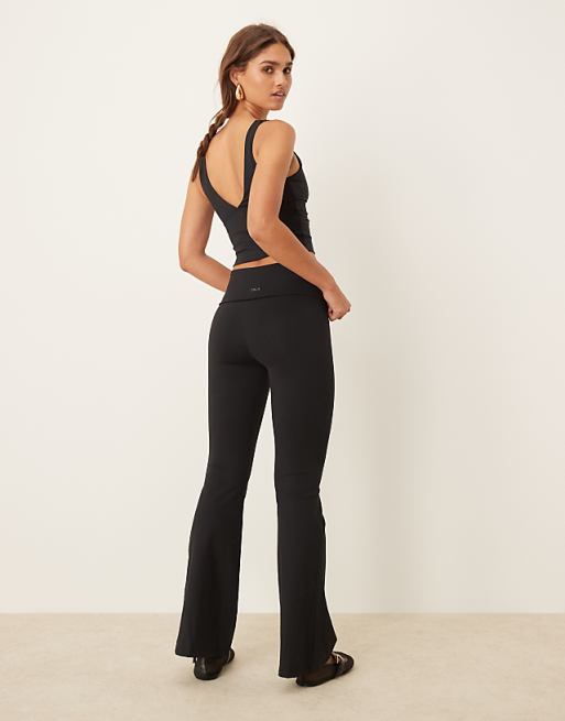Tala DayFlex Multiway Fold Waist Flared Yoga Pant In Black