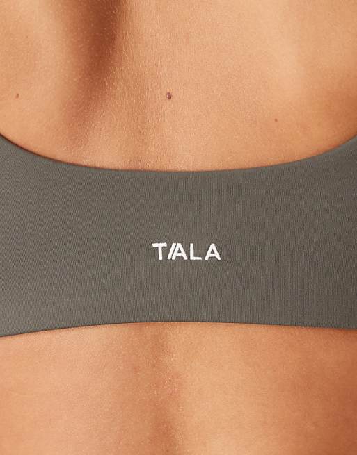 Tala DayFlex Twist Front Sports Bra In Dark Olive