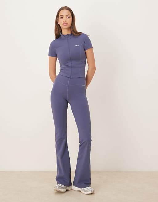 Tala SkinLuxe v-waist high waisted flared legging in blue