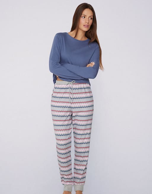 Tezenis Heavy printed cotton joggers in mottled grey