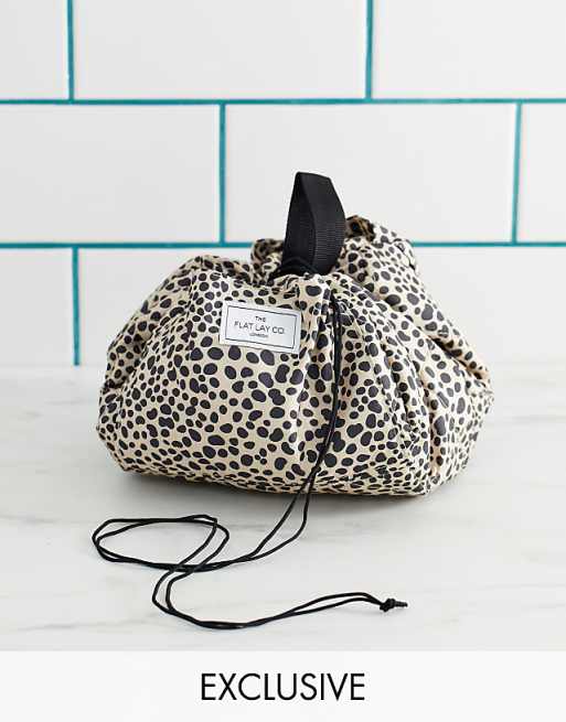 The Flat Lay Co. Drawstring Makeup Bag - Cheetah Spots