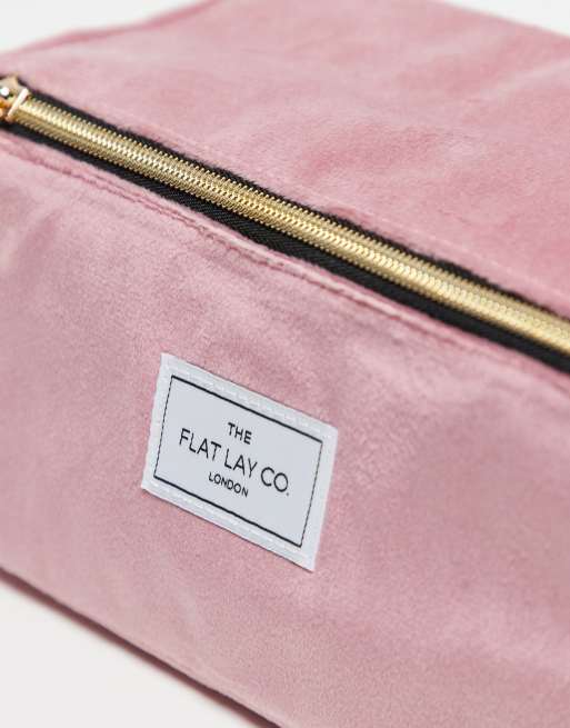 The Flat Lay Co. Makeup Box Bag - Pink Velvet