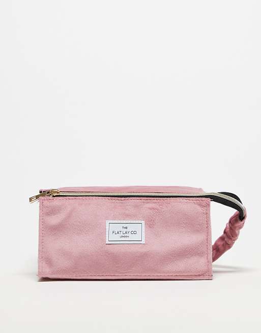 The Flat Lay Co. Makeup Box Bag - Pink Velvet