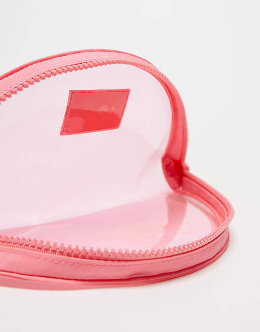 The Flat Lay Co. X ASOS EXCLUSIVE Half Moon Makeup Pouch In Bright Pink