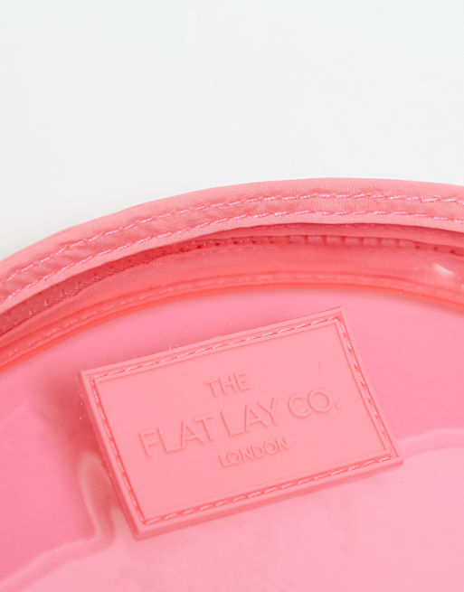 The Flat Lay Co. X ASOS EXCLUSIVE Half Moon Makeup Pouch In Bright Pink