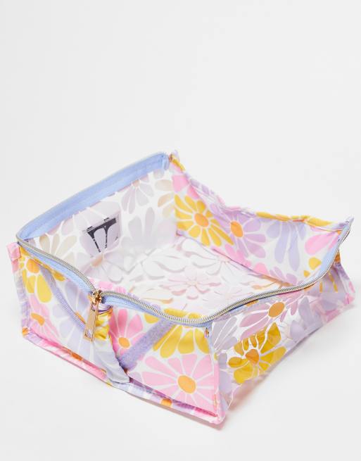 The Flat Lay Co. X ASOS Exclusive Jelly Makeup Box Bag In Vibrant Floral