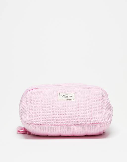The Flat Lay Co. x ASOS Exclusive Marshmallow Flat Lay Makeup Box Bag - Pink Waffle