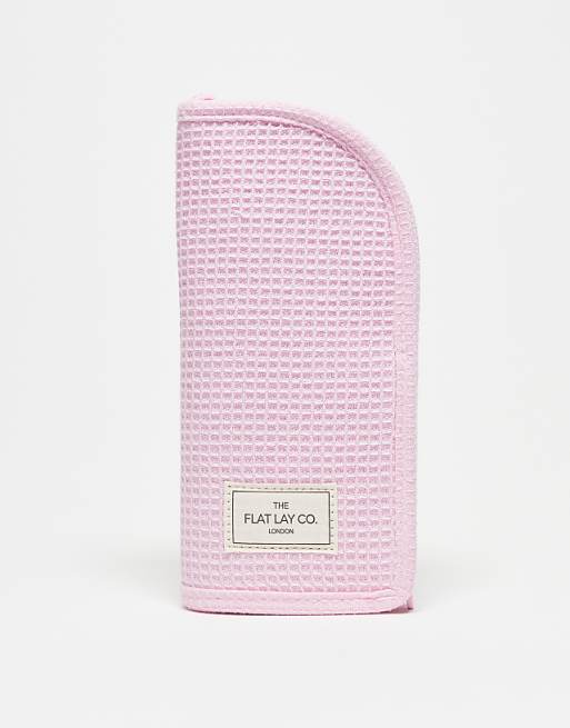The Flat Lay Co. x ASOS Exclusive Standing Makeup Brush Case - Pink Waffle
