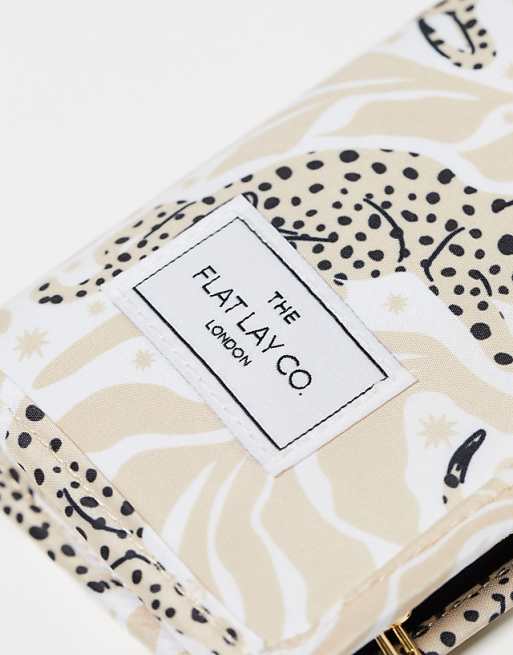 The Flat Lay Co. X ASOS EXCLUSIVE Standing Makeup Brush Case In Neutral Cheetahs