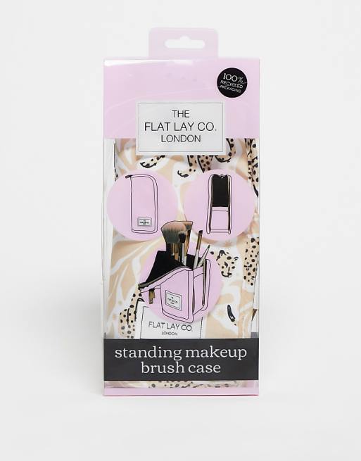 The Flat Lay Co. X ASOS EXCLUSIVE Standing Makeup Brush Case In Neutral Cheetahs