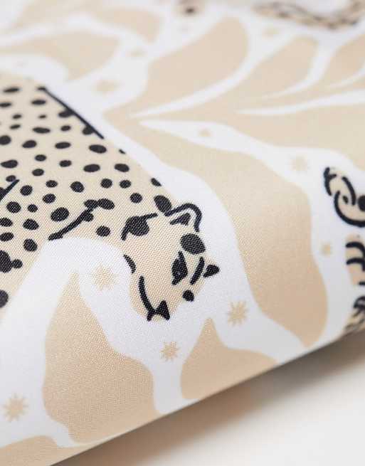 The Flat Lay Co. X ASOS EXCLUSIVE Standing Makeup Brush Case In Neutral Cheetahs
