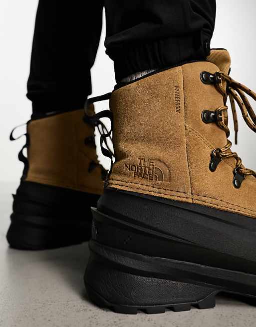 The North Face Chilkat V Lace Up Waterproof Hiking Boots In Brown And Black
