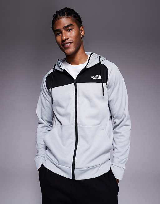 The North Face Reaxion fleece hoodie in high rise grey light he