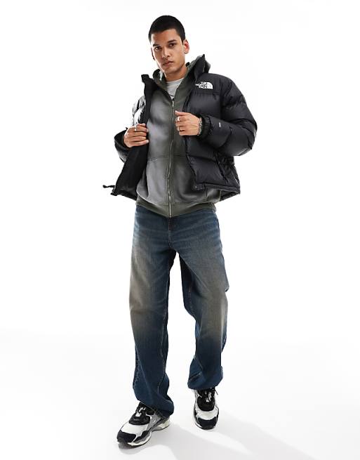 The North Face Retro Nuptse Puffer Jacket In Black