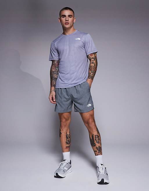 The North Face Training 24/7 Embossed Print Logo T-shirt In Grey