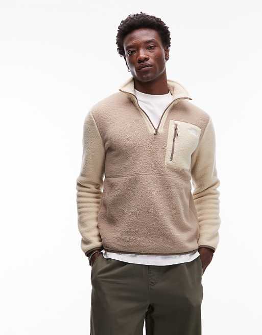 The North Face Yumiori 1/4 zip colourblock fleece in light grey