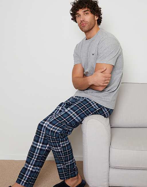 Threadbare 'delano' cotton blend pyjama set in light grey
