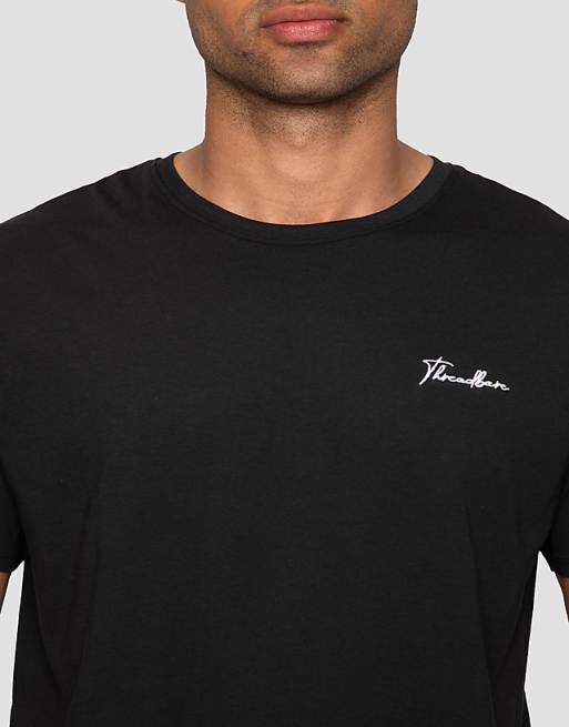 Threadbare 'elton' Cotton Blend Jersey Pyjama Set In Black