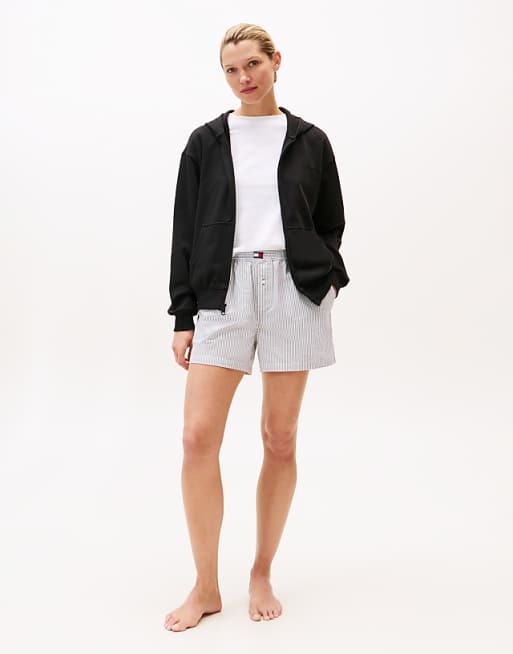 Tommy Hilfiger Woven Pyjama Shorts In Blue Stripe