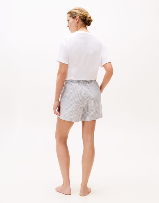 Tommy Hilfiger Woven Pyjama Shorts In Blue Stripe