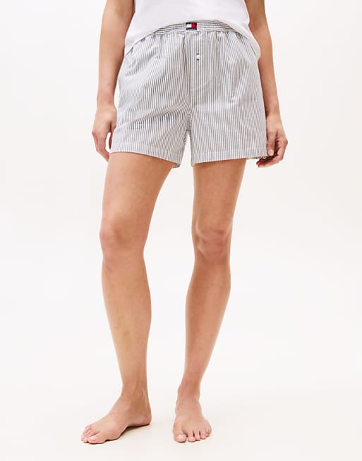 Tommy Hilfiger woven pyjama shorts in blue stripe