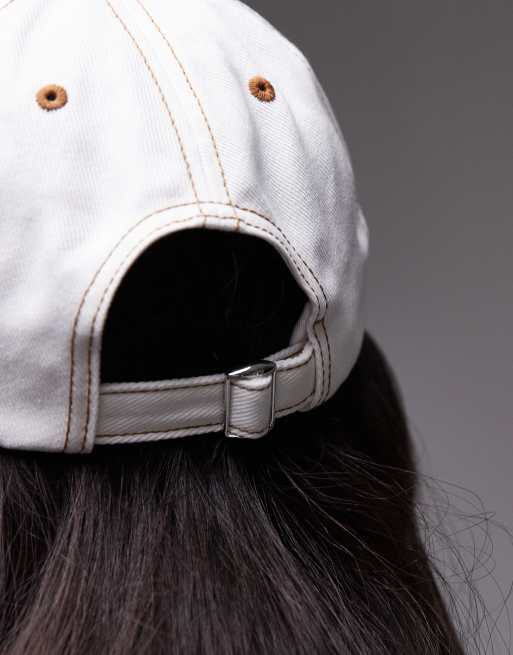 Tommy Jeans Heritage Flag Cap In Ecru Denim
