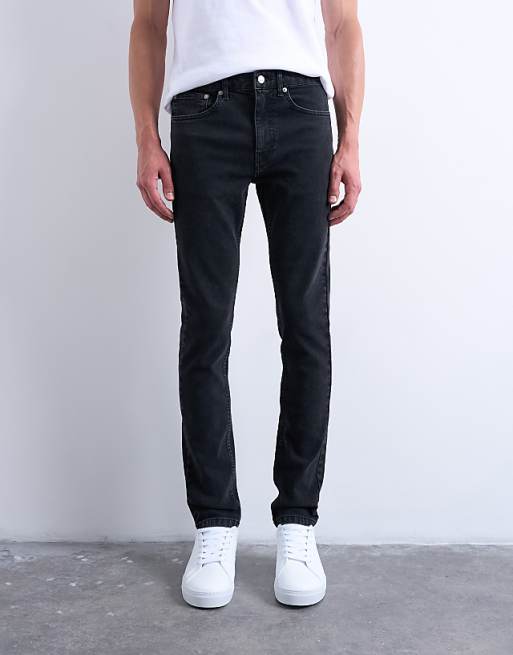 Topman stretch skinny jean in washed black