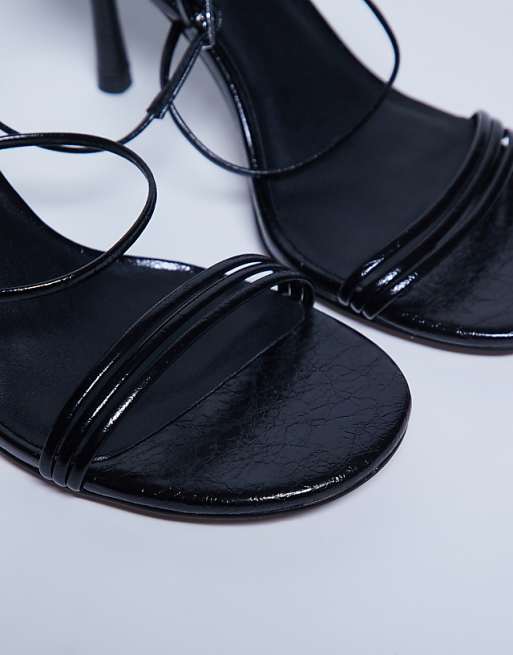 Topshop Abbie Strappy Mid Heel Sandal In Black