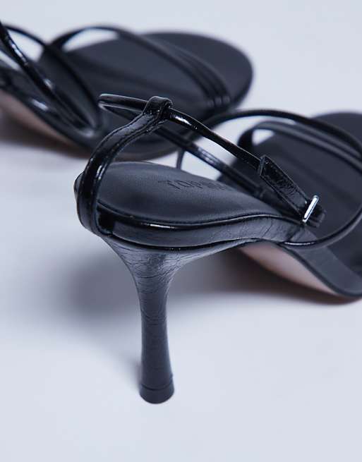 Topshop Abbie Strappy Mid Heel Sandal In Black