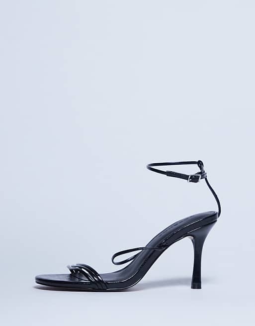 Topshop Abbie strappy mid heel sandal in black