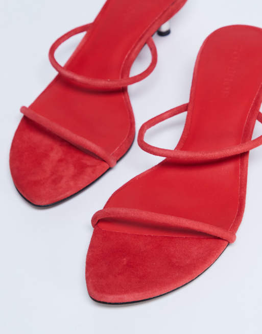 Topshop Ada Suede Kitten Heel Mule In Red