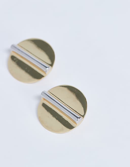 Topshop Buffy Statement Stud Earrings In Gold