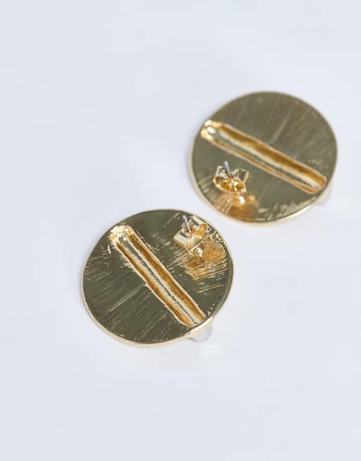 Topshop Buffy Statement Stud Earrings In Gold