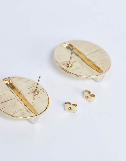 Topshop Buffy Statement Stud Earrings In Gold