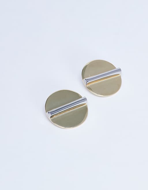 Topshop buffy statement stud earrings in gold
