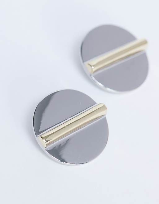 Topshop Buffy Statement Stud Earrings In Silver