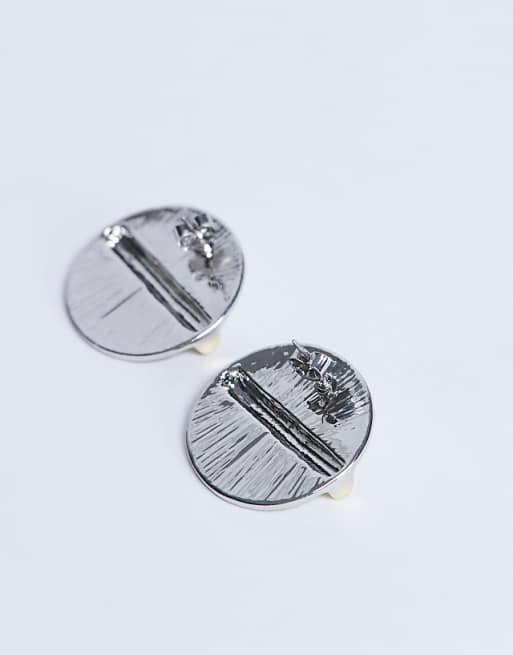 Topshop Buffy Statement Stud Earrings In Silver