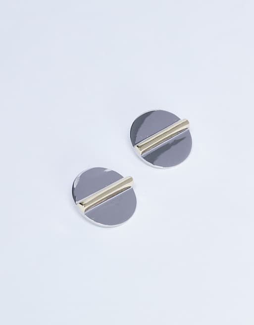 Topshop buffy statement stud earrings in silver