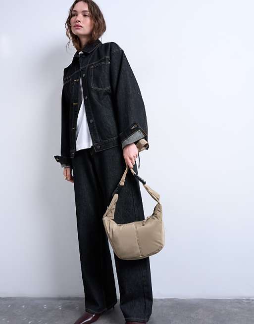 Topshop Carrie Nylon Cross Body Bag In Camel