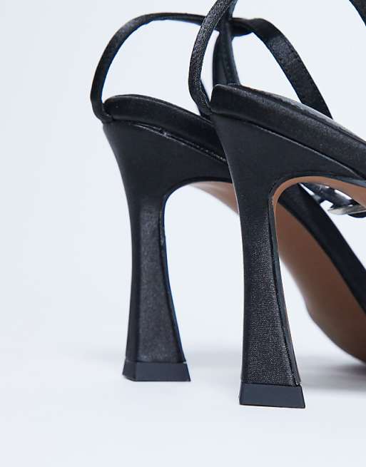 Topshop Fifi Embellished Flare Heel Sandal In Black