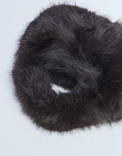 Topshop Gemima Faux Fur Grab Bag In Chocolate