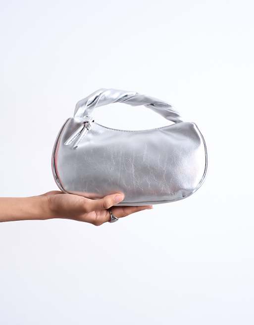 Topshop Gladys Grab Bag In Silver