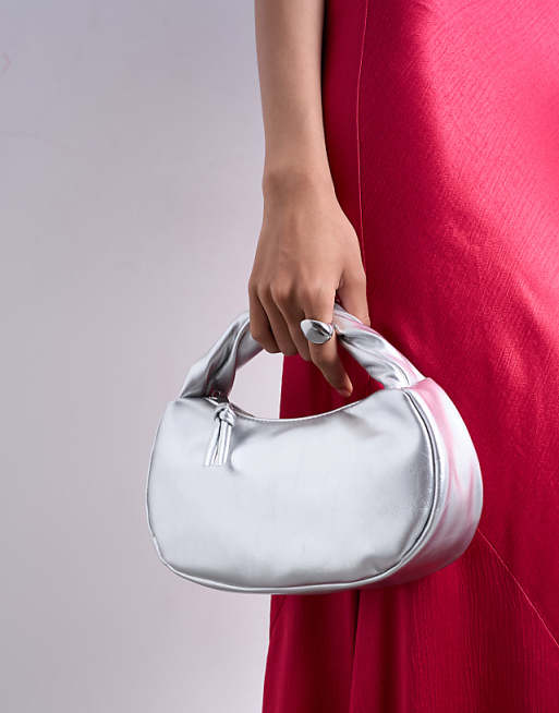 Topshop Gladys Grab Bag In Silver