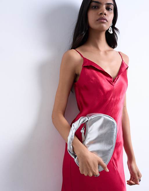 Topshop Gladys grab bag in silver