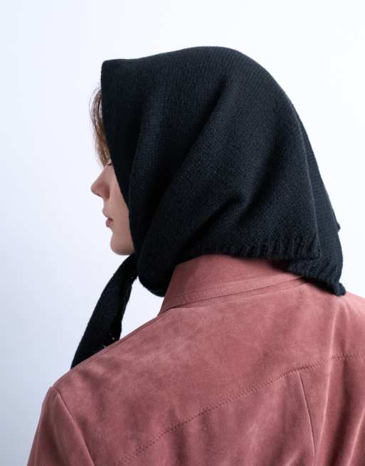 Topshop Heidi Hooded Scarf In Black