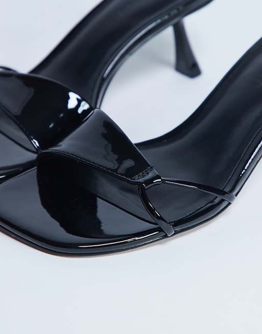 Topshop Ily Patent Heeled Mule In Black