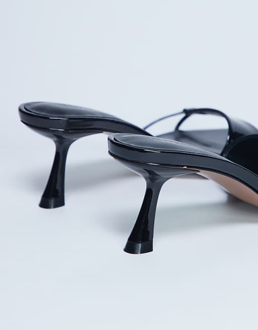 Topshop Ily Patent Heeled Mule In Black