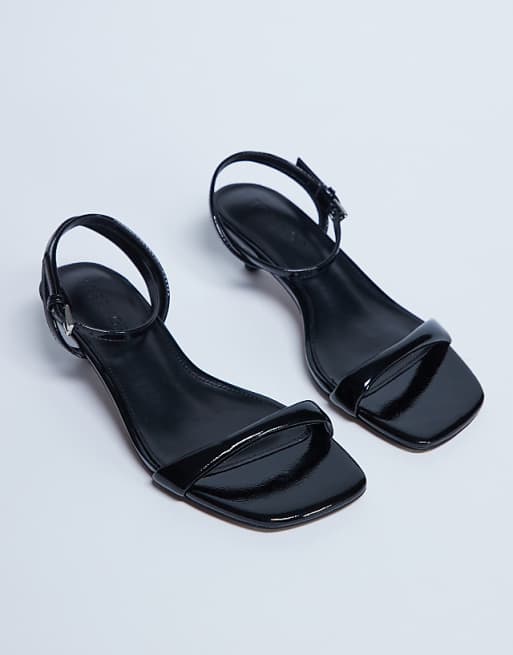 Topshop Irene Barely There Mid Heeled Sandal In Black