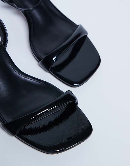 Topshop Irene Barely There Mid Heeled Sandal In Black